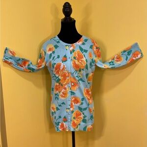 Isaac Mizrahi Floral Cardigan Size Extra Small